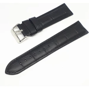 Golf Marka Siyah Croco Hakiki Deri Saat Kordonu 18 mm