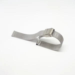 Atasaat Gümüş Renk Hasır Ince Örgü Çelik Kaplama Metal Saat Kordonu 10 mm