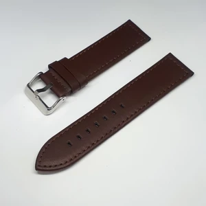 Ata Saat 24 mm Kahverengi Düz Deri Saat Kayışı Kordonu 24 x 24