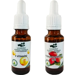 Çalıkoğlu Bitkisel Ürünler  E Vitamini - Kuşburnu Çekirdeği Yağı 2'li Avantaj Paketi 20 ml