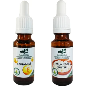 Çalıkoğlu Bitkisel Ürünler E Vitamini - Palm Yağı (Butter) 2'li Avantaj Paketi 20 ml
