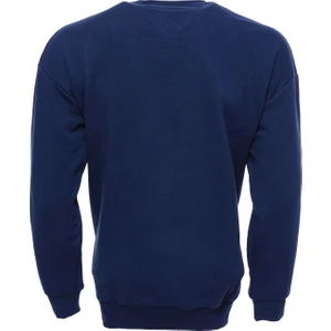 Baskılı Desenli Bisiklet Yaka Sweatshirt