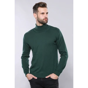 Erkek Slim Fit Desensiz Balıkçı Yaka Pamuk Triko