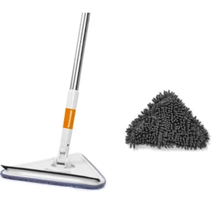 Turuncukoli Teleskopik Üçgen Camsil  Duvar  Yüzey Cam Silme Aparatı Mop Mikrofiber Sprey
