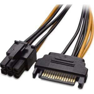 Sata Power 15 Pin (Erkek) To 6 Pin Atx (Erkek) Power Kablo