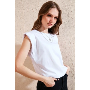 Bisiklet Yaka  Pamuk Tshirt Kadın Tshirt 5864019
