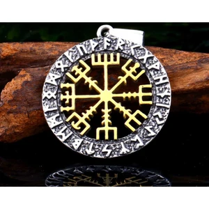 Daisy By Daisy Detaylı Eskitme Çelik Vegvisir Pusula Viking Kolye