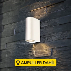 Full Reyon Çift Yönlü Dekoratif Duvar Aplik Ampuller Dahil Gün Işığı - Beyaz