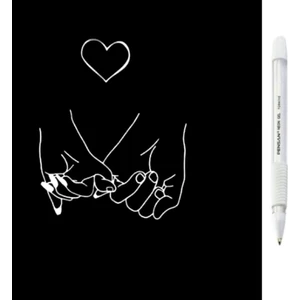 Gen-Of A5 Siyah Sketch Pad Defter Beyaz Kalem Seti