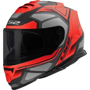 Ls2 Storm Faster Mat Kırmızı-Tıtanıum Kask Siyah Cam