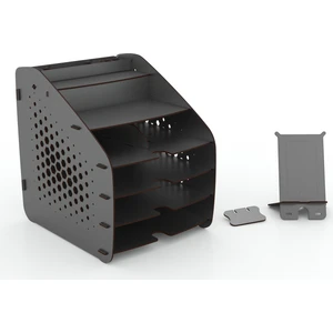 Design Otto Fx Large Hexa 6 Renk A4 Evrak Rafı Masaüstü Organizer Siyah