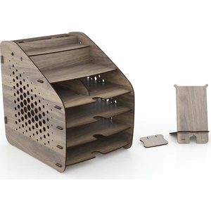 Design Otto Fx Large Hexa 6 Renk A4 Evrak Rafı Masaüstü Organizer Ceviz