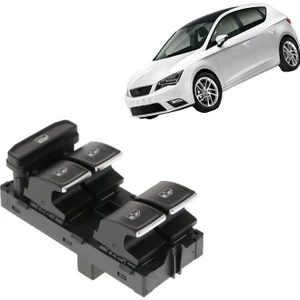 Seat Leon Sol Ön Dörtlü Cam Düğmesi Anahtarı 2014--2017 Krom