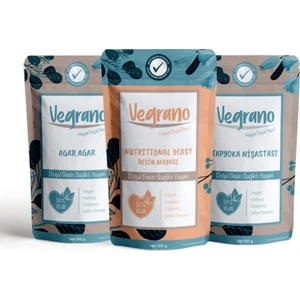 Nutritional Yeast (Besin Mayası) 100 gr + Vegrano Tapyoka Nişastası (Gıda Tipi) 100 gr + Vegrano Agar Agar (E406) 100 gr