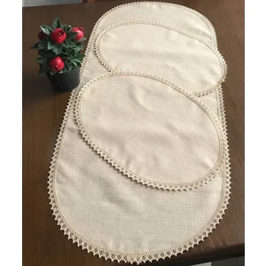Kanaviçe Işlemelik Oval Yatak Odası Takımı (Kapiçino)