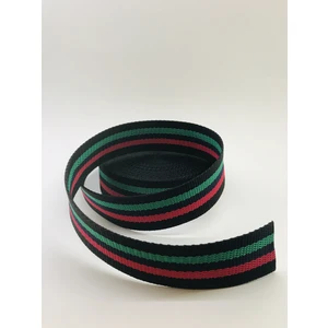 4,0 cm Siyah Üzeri Desen Kolon - Şerit - Dar Dokuma - 5 Mt.