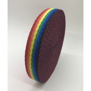 2,5 cm Gökkuşağı Kolon - Şerit - Dar Dokuma - 10 Mt.