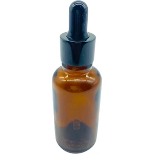 Şişe Dükkanı Cam Amber Şişe Top Uç Cam Damlalık Siyah Kapak 30 ml 10'lu