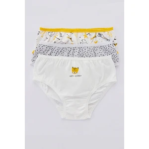 Çok Renkli Kız Çocuk Happy Savannah 3lü Slip Külot