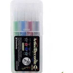 EDFF4PSH3 Decorite Metallic Renk Fırça Uçlu Marker Kalem 4'lü