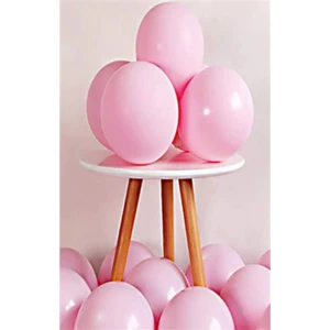 Pembe Makaron Pastel Balon 10 Adet