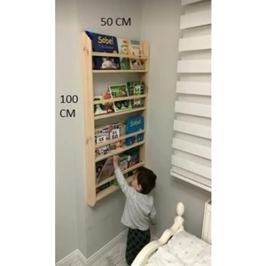 Doğal Ahşap Oyuncaklar Montessori Kitaplık