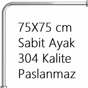 LaMiaSeta Duxx Engelli Tutunma Barı L Tip Klozet Yanı 75X75 Sabit