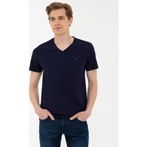 Pierre Cardin Erkek Lacivert Slim Fit Basic V Yaka Tişört 50239846-VR033