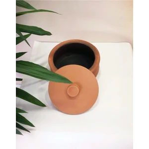 E-Koc Ticaret Toprak Güveç Ateşe Dayanıklı Kapaklı Kara Güveç 4 - 5 Kişilik