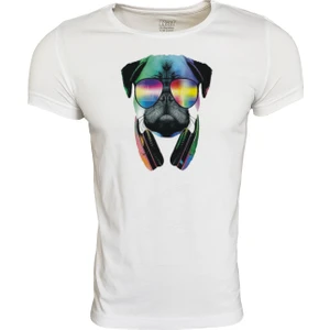 Raf Coll Unisex Slim Fit  Beyaz Ön Dijital Baskılı  T-Shirt