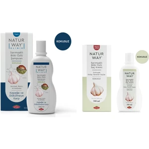Naturway Klinik Sarımsaklı Şampuan 500 Ml + Naturway Sarımsaklı Bitki Özlü Saç Kremi 300 Ml