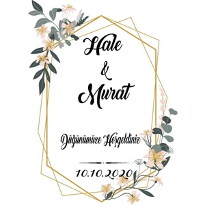 Hayaller Dükkanı Söz Nişan Afiş,karşılama Panosu Branda Kişiye Özel SN132 Masa Arkası Afiş