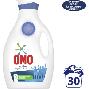 Sıvı Çamaşır Deterjanı Active Beyazlar ve Renkliler İçin 1950 ML 30 Yıkama