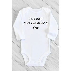 Bebek Beyaz Future Friends Fan Uzun Kollu Çıtçıtlı Body
