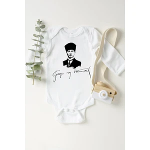 Bebek Beyaz Atatürk Gazi Mustafa Kemal Çıtçıtlı Body