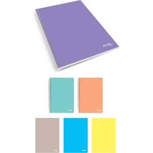 60331  A4 Pastel 60 Sayfa Kareli Spiralli Plastik Kapak Defter