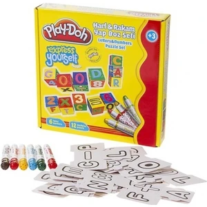 PLAY-YB002 6'lı Keçeli Kalem + 12 Parça Harf Rakam Yap Boz Seti