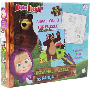 Maşa Koca Ayı Boyamalı Puzzle