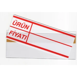Pvc Arkası Yapışkanlı Raf Önü Etiketliği + Silinebilir Raf Etiketi 50'li