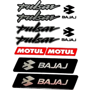 Bajaj Pulsar Sticker (Etiket) Seti Gri A4 Boyut