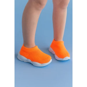 First Step Ultra Hafif Memory Foam Iç Taban Çocuk Triko Spor Ayakkabı Neon TURUNCU-M-1002