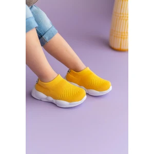 First Step Ultra Hafif Memory Foam Iç Taban Çocuk Triko Spor Ayakkabı SARI-M-1002
