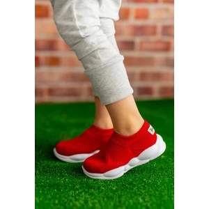First Step Ultra Hafif Memory Foam Iç Taban Çocuk Triko Spor Ayakkabı KIRMIZI-M-1002