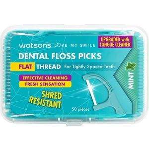 Flat Thread Dental Floss Picks Mint 50 Adet