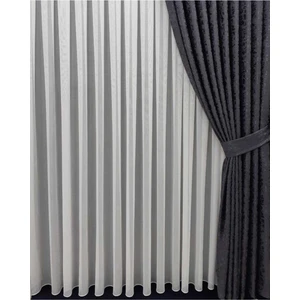 Keten Titi Ince Yağmur Desenli 1-3 Sık Pileli Tül Perde 350 x 200 cm