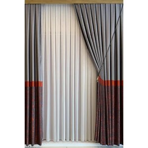 Ince Çizgi Desenli Etekleri Kurşunlu 1-3 Sık Pileli Tül Perde 100 x 260 cm