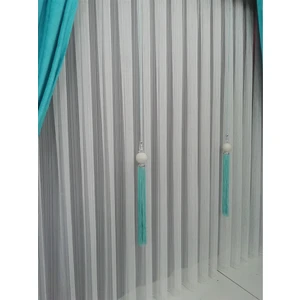 Zincir Desenli Etekleri Kurşunlu 1-2,5 Normal Pileli Tül Perde 550 x 260 cm