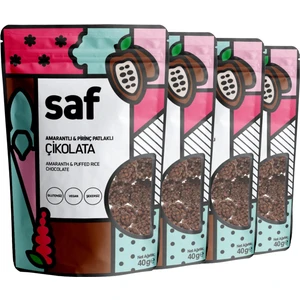 Saf Nutrition Amarantlı Pirinç Patlaklı Çikolata, 40 gr x 4