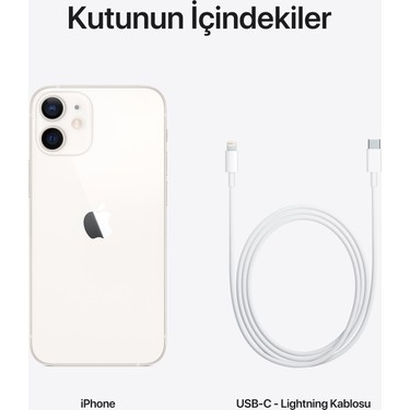 Apple iPhone 12mini ホワイト Apple iPhone 12 Mini White 128GB Yenilenmiş B Kalite (12 Ay Garantili)