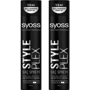 Syoss Style Plex Sprey 400 Ml X 2